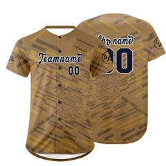 Benutzerdefiniert Altes Gold Marine Personalisierter Baseball Jersey mit Farbverlauf Team Uniform mit Namen und Nummer