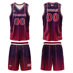 Benutzerdefinierter Rot Basketball Jersey Uniform Anzug gedruckt Ihr Logo Name Nummer