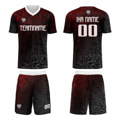 Benutzerdefinierte Rot Silber Trikots für Männer Frauen Personalisierte Fußball Uniformen für Erwachsene und Kind