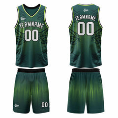 Benutzerdefinierter Grün Basketball Jersey Uniform Anzug gedruckt Ihr Logo Name Nummer
