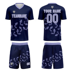 Benutzerdefinierte Tiefes Lila Trikots für Männer Frauen Personalisierte Fußball Uniformen für Erwachsene und Kind