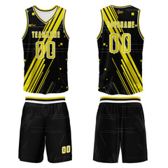 Benutzerdefinierter Gelb Basketball Jersey Uniform Anzug gedruckt Ihr Logo Name Nummer