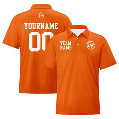 Benutzerdefinierte Orange Weiß Fußball Polo-Shirts Fügen Sie Ihr Einzigartiges hinzu Logo/Name/Nummer