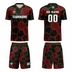 Benutzerdefinierte Schwarz Rot Gradient Trikots für Männer Frauen Personalisierte Fußball Uniformen für Erwachsene und Kind