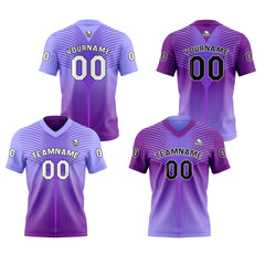 Benutzerdefinierte Lila Reversibel Fußball Trikot Personalisierte Gradient Fußball Shirts für Männer gedruckt Team Name Nummer Logo