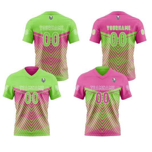 Benutzerdefinierte Rosa Grün Reversibel Fußball Trikot Personalisierte Gradient Fußball Shirts für Männer gedruckt Team Name Nummer Logo