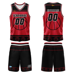 Benutzerdefinierter Weiß Rot Basketball Jersey Uniform Anzug gedruckt Ihr Logo Name Nummer