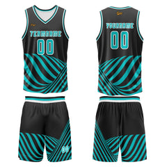 Benutzerdefinierter Wasser Blau Basketball Jersey Uniform Anzug gedruckt Ihr Logo Name Nummer