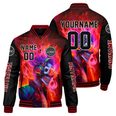 Maßgeschneiderte Rot Schwarz Letterman Varsity Jacket Individuelle Stickerei Druck nach Ihrem Wunsch