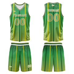 Benutzerdefinierter Grün Basketball Jersey Uniform Anzug gedruckt Ihr Logo Name Nummer