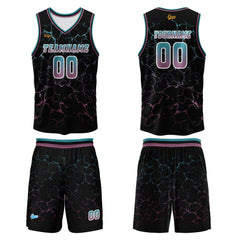 Benutzerdefinierter Blaues Pulver Basketball Jersey Uniform Anzug gedruckt Ihr Logo Name Nummer
