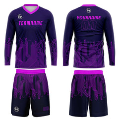 Kundenspezifisches Lila Basketball Fußball Schießen langes T-Shirt für Erwachsene und Kinder