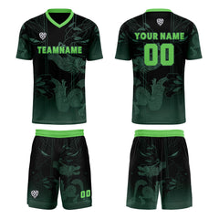 Benutzerdefinierte Grün Lichtblau Trikots für Männer Frauen Personalisierte Fußball Uniformen für Erwachsene und Kind