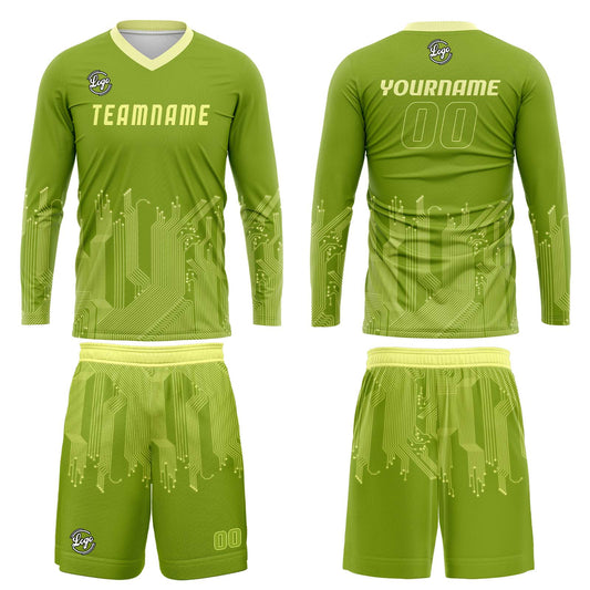 Kundenspezifisches Gras Grün Weiß Basketball Fußball Schießen langes T-Shirt für Erwachsene und Kinder