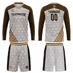 Kundenspezifisches Braun Basketball Fußball Schießen langes T-Shirt für Erwachsene und Kinder