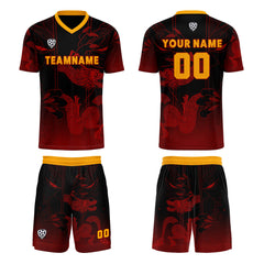 Benutzerdefinierte Rot Orange Trikots für Männer Frauen Personalisierte Fußball Uniformen für Erwachsene und Kind