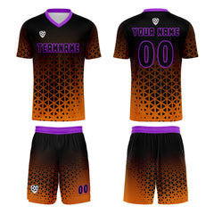 Benutzerdefinierte Orange Lila Trikots für Männer Frauen Personalisierte Fußball Uniformen für Erwachsene und Kind