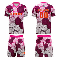 Benutzerdefinierte Dunkel Lila Rosa Trikots für Männer Frauen Personalisierte Fußball Uniformen für Erwachsene und Kind