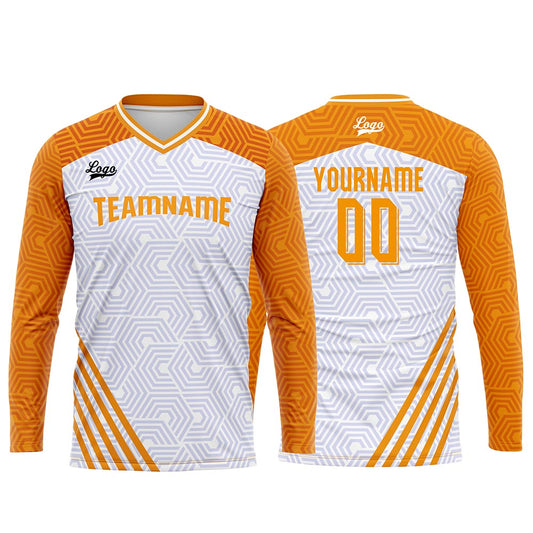 Kundenspezifisches Orange Basketball Fußball Schießen langes T-Shirt für Erwachsene und Kinder