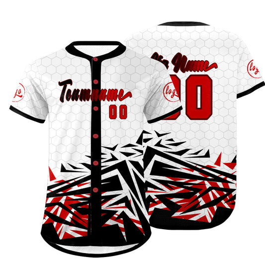 Benutzerdefiniert Schwarz Rot Personalisierter Baseball Jersey mit Farbverlauf Team Uniform mit Namen und Nummer