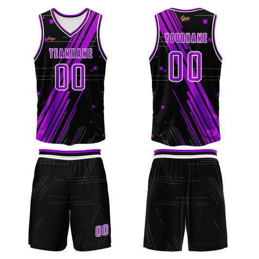 Benutzerdefinierter Rose Lila Basketball Jersey Uniform Anzug gedruckt Ihr Logo Name Nummer