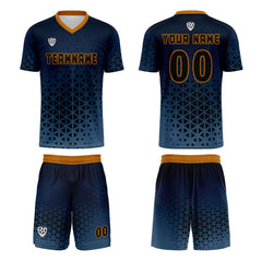 Benutzerdefinierte Blau Orange Trikots für Männer Frauen Personalisierte Fußball Uniformen für Erwachsene und Kind