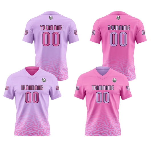 Benutzerdefinierte Rosa Lila Reversibel Fußball Trikot Personalisierte Gradient Fußball Shirts für Männer gedruckt Team Name Nummer Logo