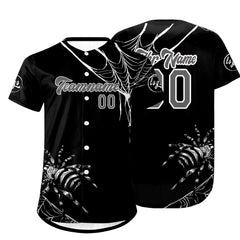 Benutzerdefiniert Schwarz Weiß Personalisierter Baseball Jersey mit Farbverlauf Team Uniform mit Namen und Nummer
