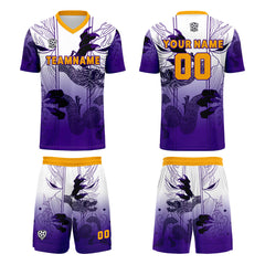 Benutzerdefinierte Weiß Lila Trikots für Männer Frauen Personalisierte Fußball Uniformen für Erwachsene und Kind