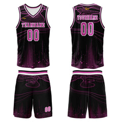 Benutzerdefinierter Rose Lila Basketball Jersey Uniform Anzug gedruckt Ihr Logo Name Nummer