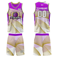 Benutzerdefinierter Lila Basketball Jersey Uniform Anzug gedruckt Ihr Logo Name Nummer