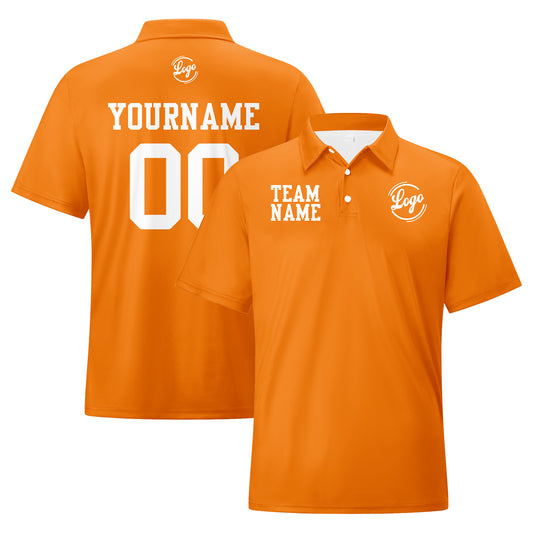 Benutzerdefinierte Orange Weiß Fußball Polo-Shirts Fügen Sie Ihr Einzigartiges hinzu Logo/Name/Nummer