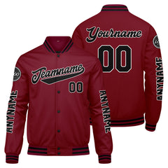 Maßgeschneiderte Crimson Schwarz Letterman Varsity Jacket Individuelle Stickerei Druck nach Ihrem Wunsch