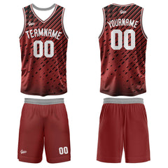 Benutzerdefinierter Rot Basketball Jersey Uniform Anzug gedruckt Ihr Logo Name Nummer