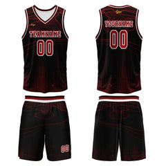 Benutzerdefinierter Rot Basketball Jersey Uniform Anzug gedruckt Ihr Logo Name Nummer