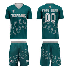 Benutzerdefinierte Dunkel Grün Trikots für Männer Frauen Personalisierte Fußball Uniformen für Erwachsene und Kind