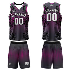 Benutzerdefinierter Grau Schwarz Basketball Jersey Uniform Anzug gedruckt Ihr Logo Name Nummer