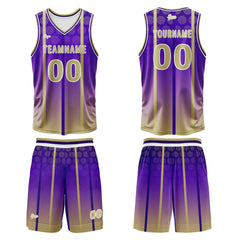 Benutzerdefinierter Lila Basketball Jersey Uniform Anzug gedruckt Ihr Logo Name Nummer