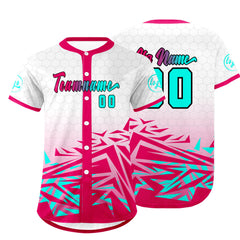 Benutzerdefiniert Rosa Cyan Personalisierter Baseball Jersey mit Farbverlauf Team Uniform mit Namen und Nummer