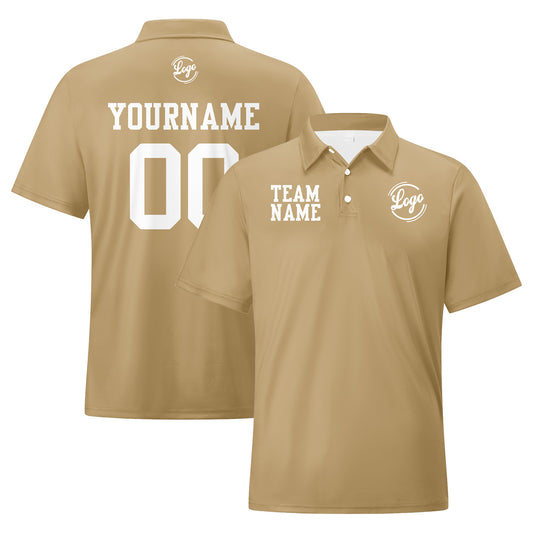 Benutzerdefinierte Khaki Weiß Fußball Polo-Shirts Fügen Sie Ihr Einzigartiges hinzu Logo/Name/Nummer
