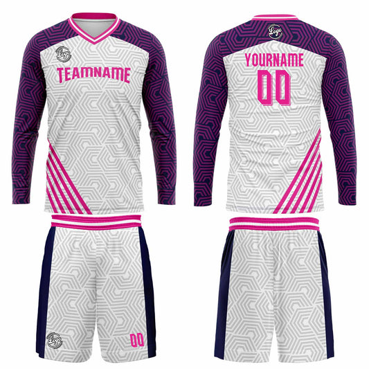 Kundenspezifisches Lila Rosa Basketball Fußball Schießen langes T-Shirt für Erwachsene und Kinder