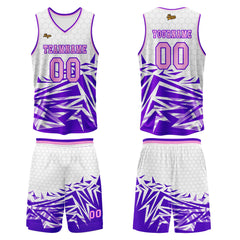 Benutzerdefinierter Lila Rosa Basketball Jersey Uniform Anzug gedruckt Ihr Logo Name Nummer