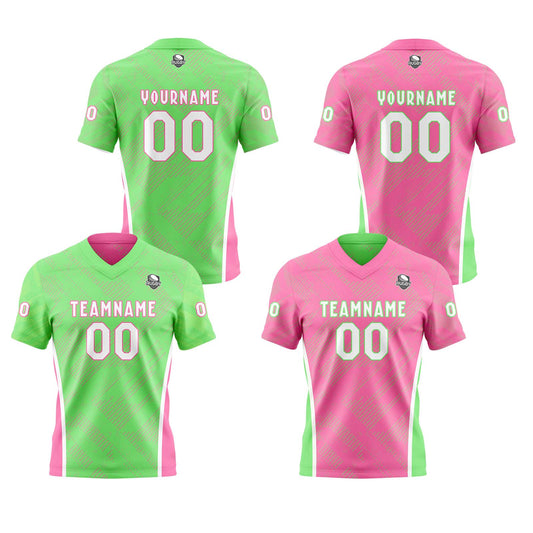 Benutzerdefinierte Grün Rosa Reversibel Fußball Trikot Personalisierte Gradient Fußball Shirts für Männer gedruckt Team Name Nummer Logo
