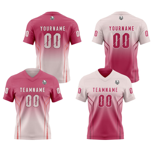 Benutzerdefinierte Rose Rosa Lichtrosa Reversibel Fußball Trikot Personalisierte Gradient Fußball Shirts für Männer gedruckt Team Name Nummer Logo