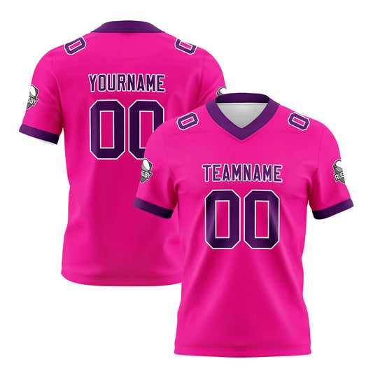Benutzerdefinierte Rosa Lila Fußball Trikots Personalisierter Name Nummer Logo