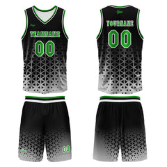 Benutzerdefinierter Grün Weiß Basketball Jersey Uniform Anzug gedruckt Ihr Logo Name Nummer