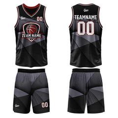 Benutzerdefinierter Schwarz Basketball Jersey Uniform Anzug gedruckt Ihr Logo Name Nummer