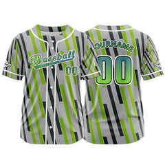 Benutzerdefiniert Grau Grün Baseball Uniformen Drucken für Jungs Mädchen und Kinder Machen Ihr Team Mehr Vielfältig