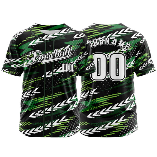 Benutzerdefiniert Schwarz Grün Baseball Uniformen Drucken für Jungs Mädchen und Kinder Machen Ihr Team Mehr Vielfältig