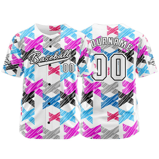 Benutzerdefiniert Weiß Rosa Baseball Uniformen Drucken für Jungs Mädchen und Kinder Machen Ihr Team Mehr Vielfältig